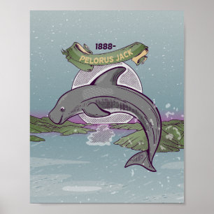 Poster Dolphin de Nouvelle-Zélande Pelorus Jack