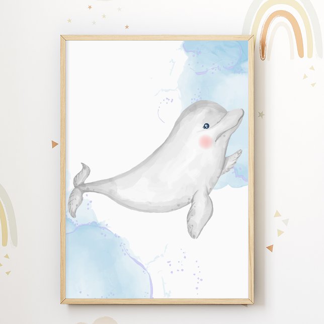 Poster Dolphin Nursery Animaux de mer Enfants (Créateur téléchargé)