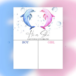 Poster Dolphins Genre révéler Son ou Elle carte