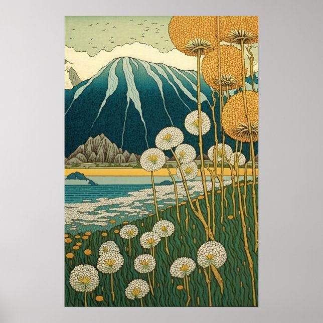 Poster Domaine des Dandelions Art Japonais (Devant)