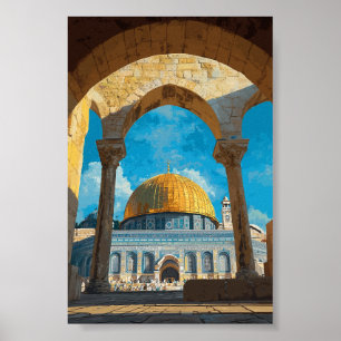 Poster Dôme du Rocher - Majestic Architecture Islamique A
