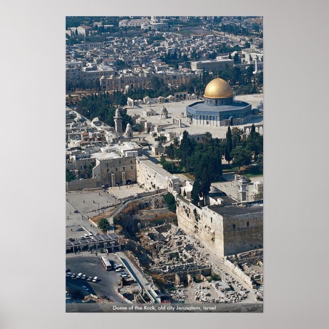 Poster Dôme du Rocher, vieille ville Jérusalem, Israël (Devant)