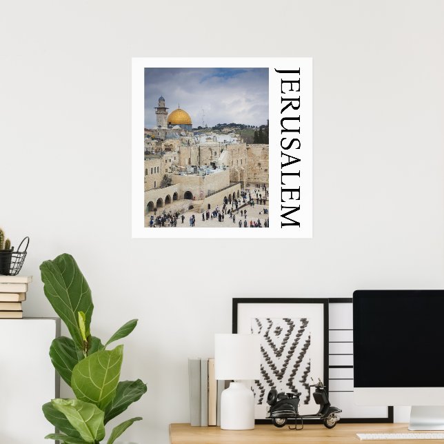 Poster Dôme du Rocher | Western Wall Plaza, Jérusalem (Bureau à domicile)