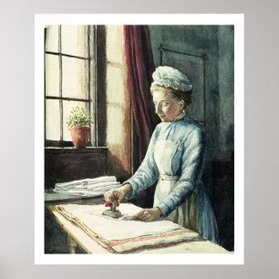 Poster Domestique de blanchisserie, c.1880