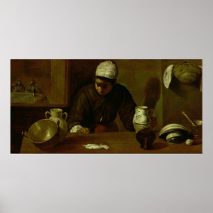 Poster Domestique de cuisine avec le dîner chez Emmaus,