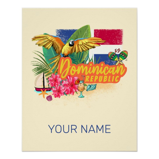 Poster Dominican Republic Caribbean Island (Devant)