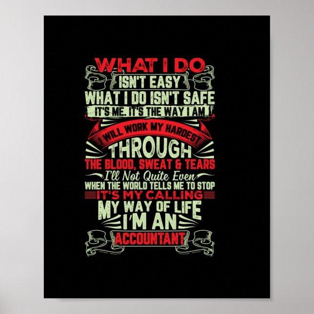 Poster Don comptable | Mon Mode De Vie Je Suis Comptable (Devant)