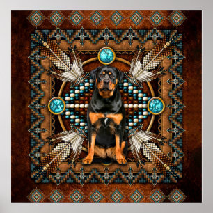 Poster Don de l'amant ROTTWEILER, Drôle cadeau de chien R