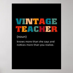 Poster Don de l'enseignant Enseignant Vintage
