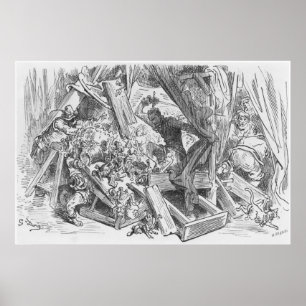 Poster Don don Quichotte combattant les marionnettes