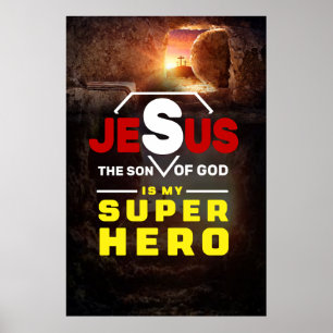 Poster Don Jésus, Don Chrétien, Jésus Est Mon Superhéros