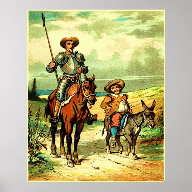 Poster Don Quichotte et Sancho Panza (Devant)
