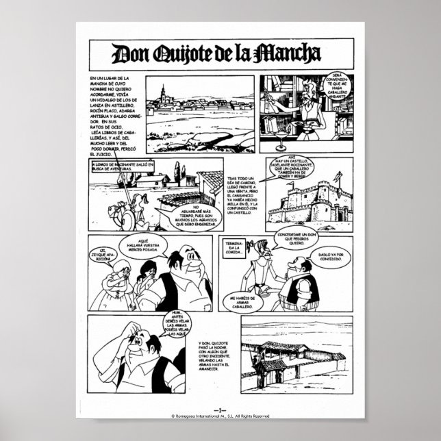 Poster DON QUIJOTE DE LA MANCHA - CÓMIC-Página 01 (Devant)