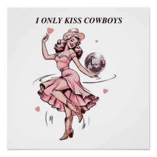 Poster Don Valentine   Je N'Embrasse Que Cowboy