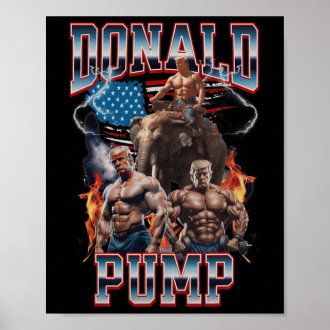 Poster Donald Pump Trump Gym Pump Couverture de pompe (Devant)