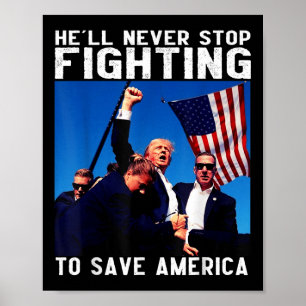 Poster Donald Trump 2024 En Enfer N'Arrête Jamais De Se B