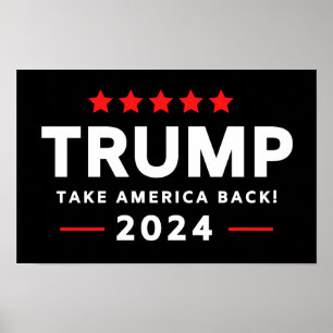 Poster Donald Trump 2024 et l'Amérique