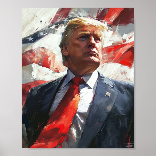 Poster Donald Trump 2024 Peinture à l'huile héroïque styl (Devant)