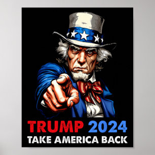 Poster Donald Trump 2024 Prendre l'Amérique Ck Oncle Sam