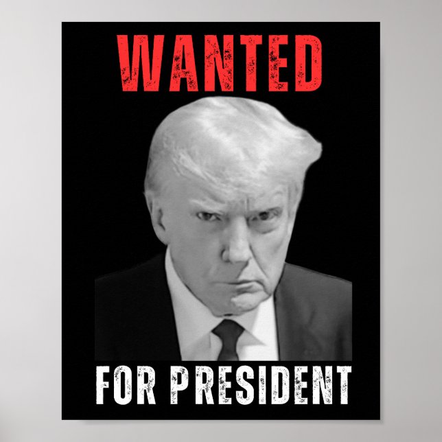 Poster Donald Trump 2024 Recherché pour le président (Devant)