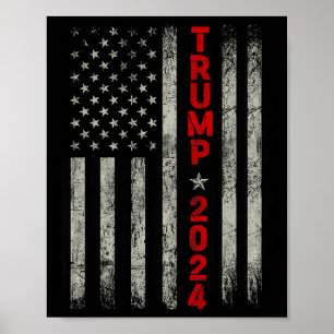 Poster Donald Trump 2024 Reprendre le drapeau américain à