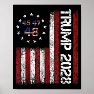 Poster Donald Trump 2028 Trump 45 47 48e Président améric