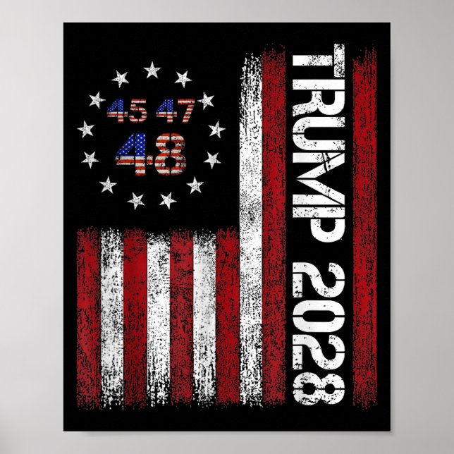 Poster Donald Trump 2028 Trump 45 47 48e Président améric (Devant)