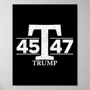 Poster Donald Trump 45 47 45e 47e Président