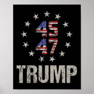 Poster Donald Trump 47 Président des États-Unis 2024 Chem