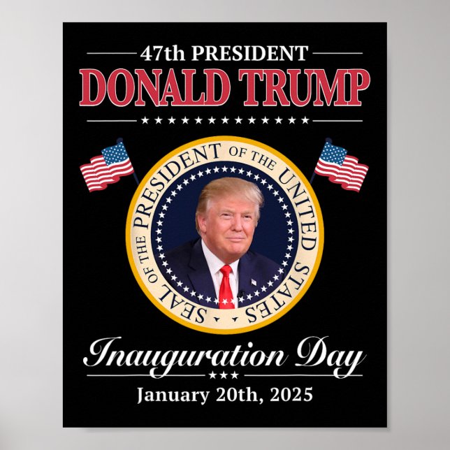 Poster Donald Trump 47e investiture du président 2025 Sup (Devant)