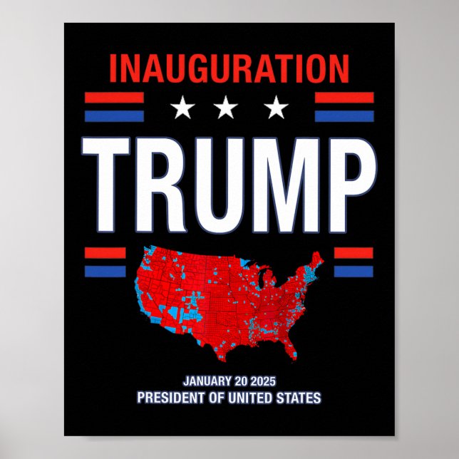 Poster Donald Trump 47e président 2025 Inauguration États (Devant)