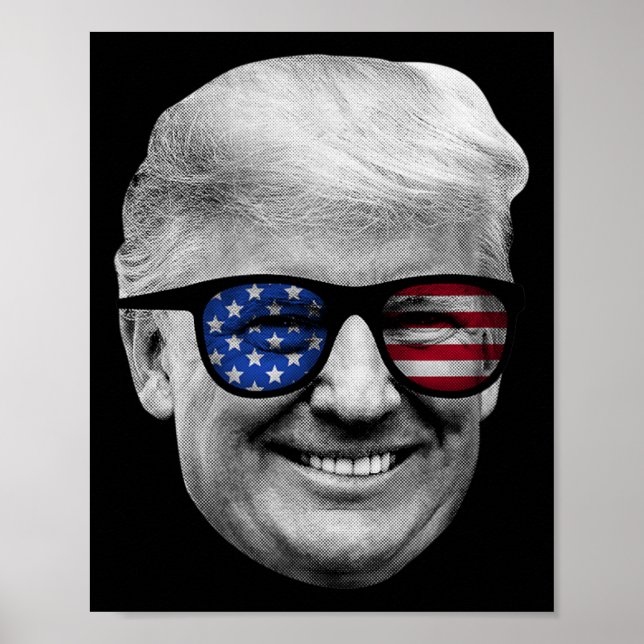 Poster Donald Trump 4 juillet drapeau américain (Devant)
