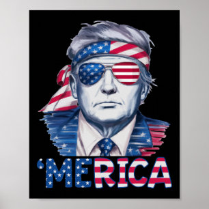 Poster Donald Trump a gagné les élections 2024 drapeau d'