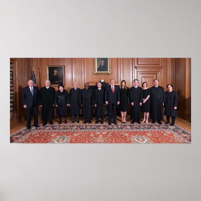 Poster Donald Trump Avec Les Juges De La Cour Suprême (Devant)