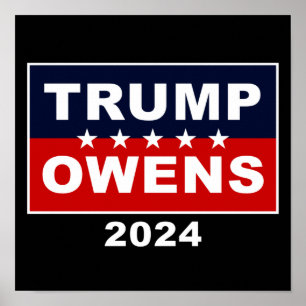 Poster Donald Trump & Candace Owens 2024 Élection américa