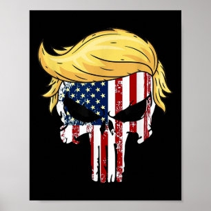 Poster Donald Trump Coiffer le président Crâne reprendre 