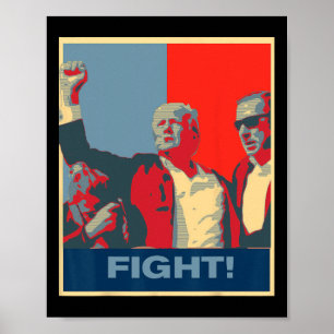 Poster Donald Trump combat l'oeuvre d'art contre les Etat