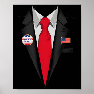 Poster Donald Trump Costume Et Cravate Halloween