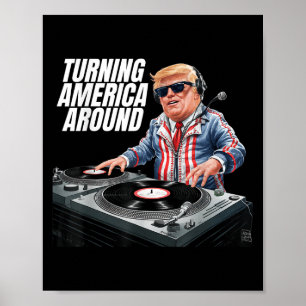 Poster Donald Trump Dj Tourne l'Amérique autour du présid
