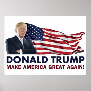 Poster Donald Trump - Drapeau américain