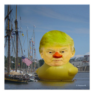Poster Donald Trump en caoutchouc Canard jaune 20"