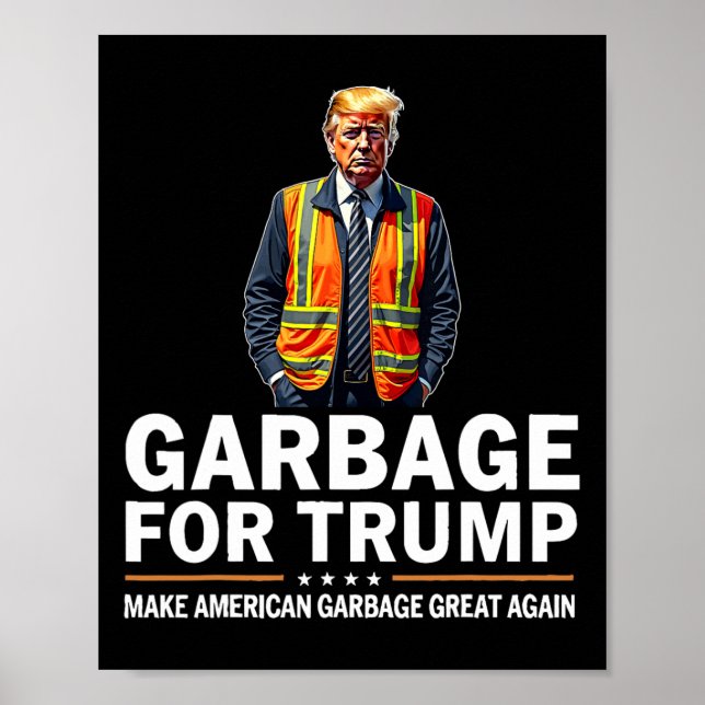 Poster Donald Trump Garbage Orange réflexe de sécurité (Devant)