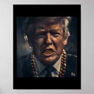 Poster Donald Trump Gold Grillz