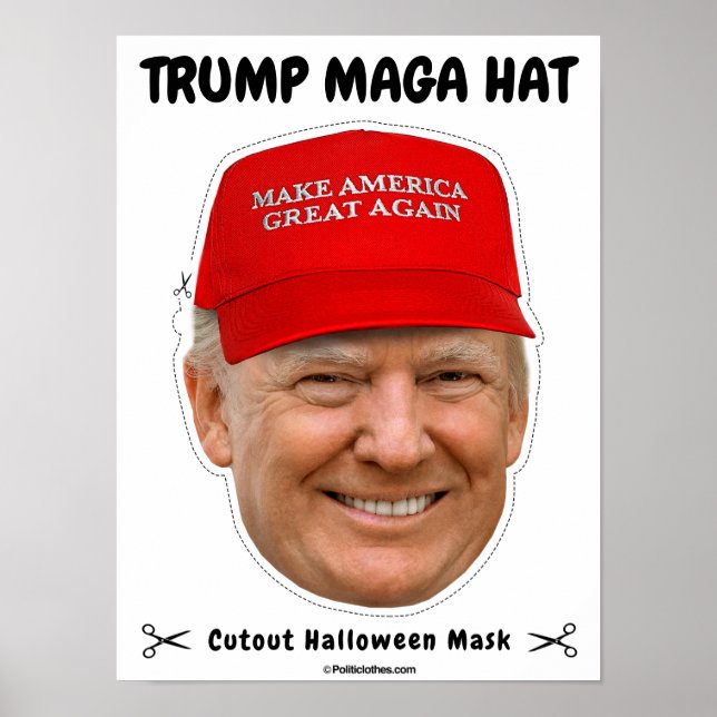 Poster Donald Trump MAGA Casquette Masque d'Halloween (Devant)