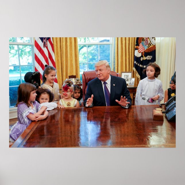Poster Donald Trump Maison Blanche Portrait d'Halloween (Devant)