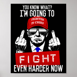 Poster Donald Trump Majeur Moyen Doigt Renversant Pro Rep