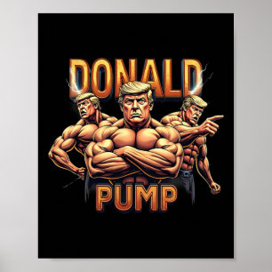 Poster Donald Trump musculation drôle mème de gym humour
