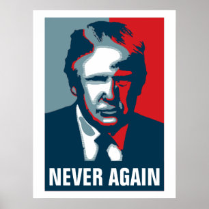 Poster Donald Trump NEVER AGAIN