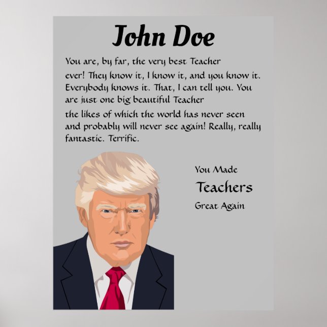 Poster Donald Trump personnalisé (Devant)