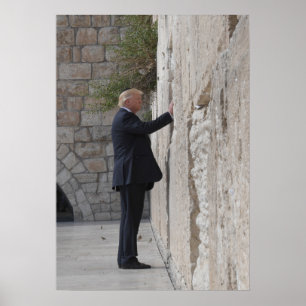 Poster Donald Trump place la note dans le mur occidental